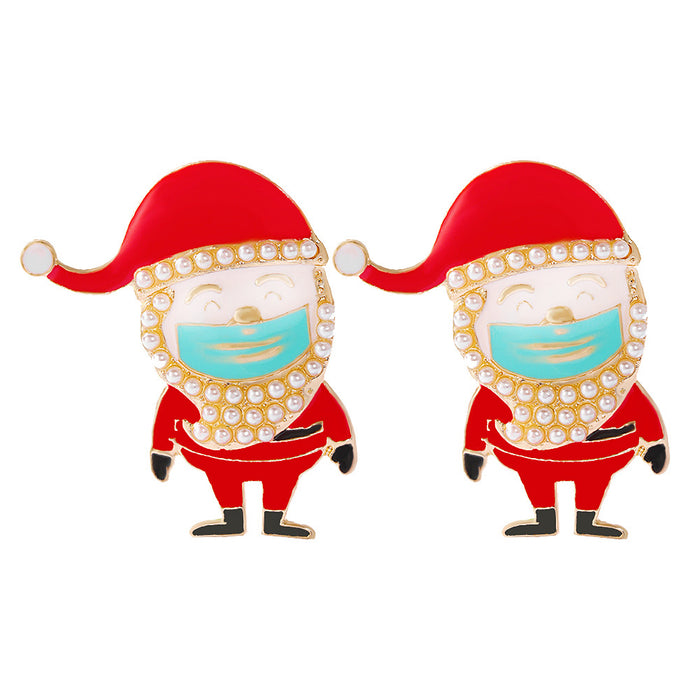 Wholesale Earrings Alloy Drop Oil Christmas MOQ≥2 JDC-ES-SHIYU002