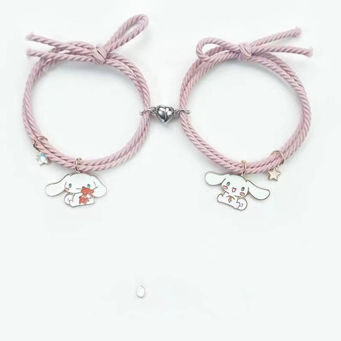 Wholesale Bracelet Alloy Cute Cartoon Head Rope Small Rubber Band Couple Magnetic Suction (S) MOQ≥2 JDC-BT-YiSha004