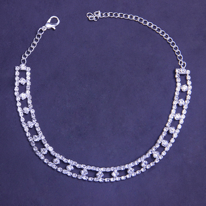 Jewelry WholesaleWholesale grid water drill foot chain JDC-AS-XinS006 Anklets 心饰 %variant_option1% %variant_option2% %variant_option3%  Factory Price JoyasDeChina Joyas De China