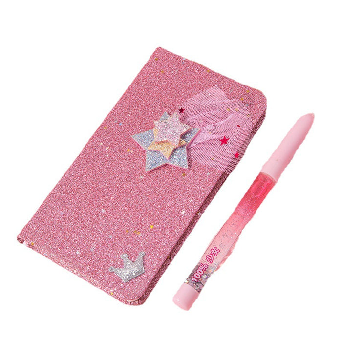 Wholesale Notebook Paper Cute Glitter Ballpoint Pen Gift Set MOQ≥2 JDC-NK-Qiniu009