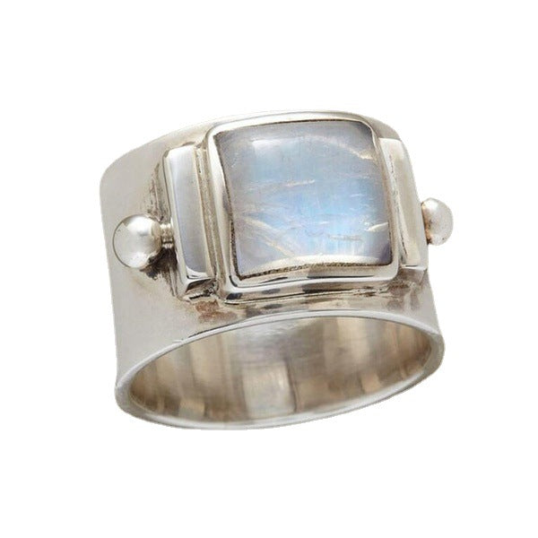 Anillos al por mayor Boho Shell Moonstone Rings Hojas Vintage JDC-RS-Rongy007