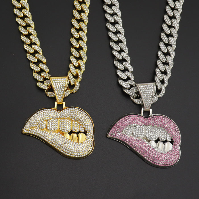Wholesale Necklaces Alloy Hip Hop Sexy Lip Biter JDC-NE-Haojie008