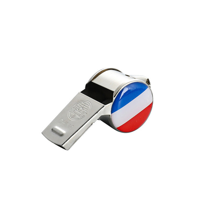 Wholesale Keychain Stainless Steel World Cup Fan Whistle Pendant JDC-KC-RuiQi001