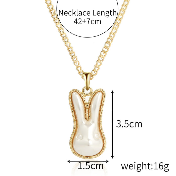 Wholesale Pearl Bear Pendant Necklace Accessories Sweater Chain JDC-NE-ManY009