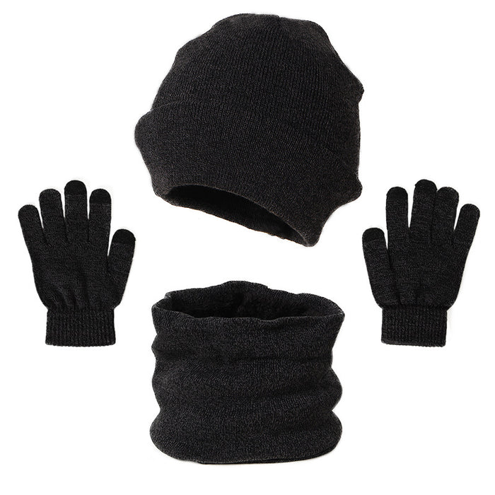Wholesale Hat Acrylic Knitted Warm Scarf Gloves Three-Piece Set JDC-FH-Shengs006