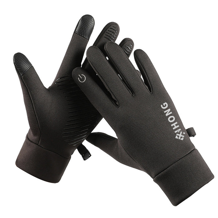 Guantes al por mayor de los guantes de poliéster engrosamiento de la pantalla táctil impermeable al aire libre.