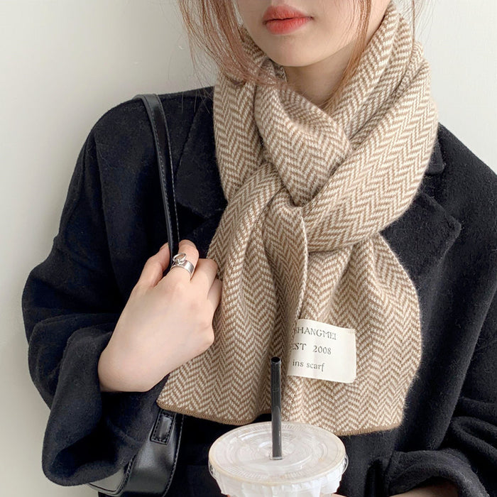 Wholesale Scarf Acrylic Cotton Knit Warm Winter JDC-SF-Shier001