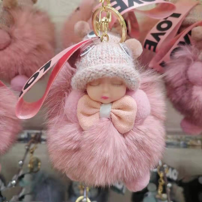 Wholesale Hairball Sleeping Doll Plush Keychain MOQ≥2 JDC-KC-HGuan001