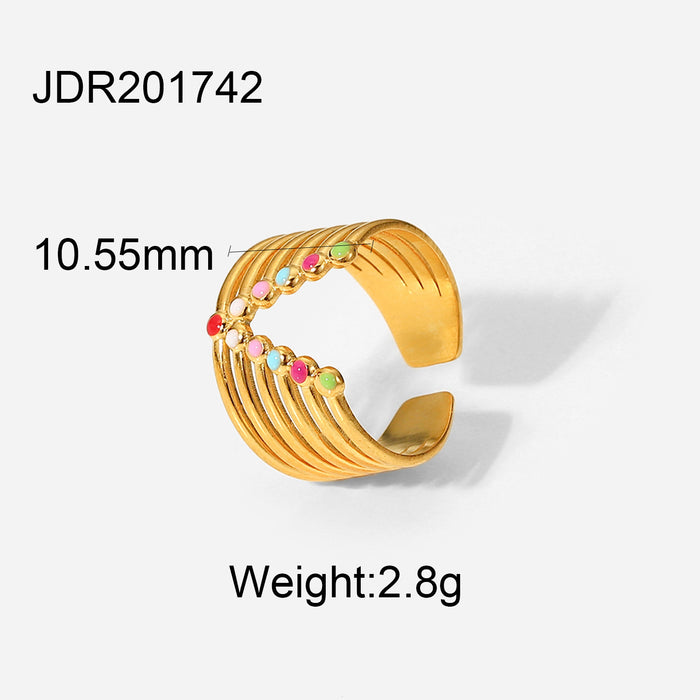 Jewelry WholesaleWholesale 18K gold plated stainless steel ring JDC-RS-JD273 Rings 杰鼎 %variant_option1% %variant_option2% %variant_option3%  Factory Price JoyasDeChina Joyas De China