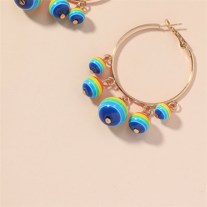 Wholesale Acrylic Color Beaded Earrings MOQ≥2 JDC-ES-GANL022