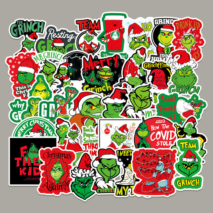 Wholesale Sticker PVC Waterproof Christmas Cartoon 52 Pieces JDC-ST-KeM001