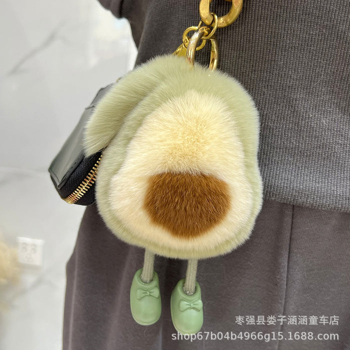 Wholesale Keychains Faux Mink Fur Avocado JDC-KC-ZHH001