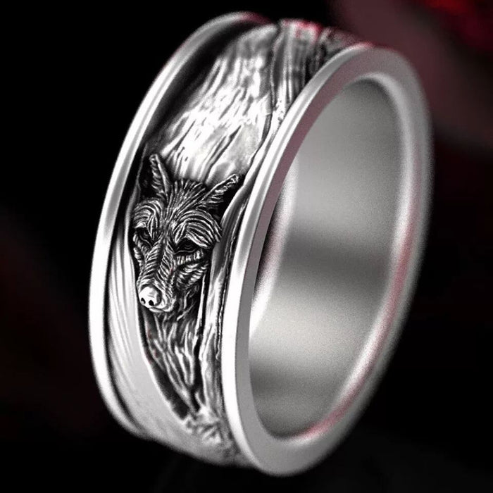Wholesale Rings Alloy Animal Wolf MOQ≥2 JDC-RS-QingC002