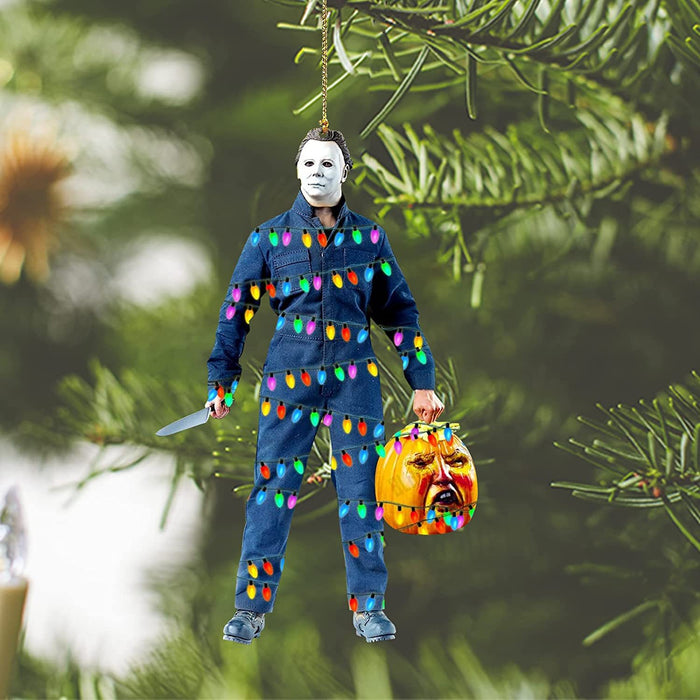 Wholesale Decorative Acrylic Christmas Tree Scary Figure Double Sided Printing Pendant JDC-DCN-CaiXin001