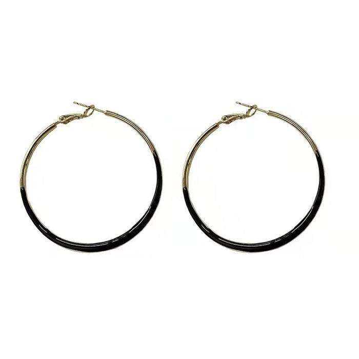 Wholesale Earrings Alloy Enamel Exaggerated Big Circle Pin Hoop JDC-ES-HM006