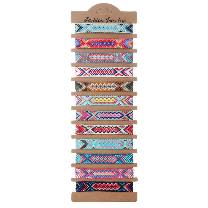 Wholesale Colorful Nepalese Hand Woven Boho Chain Friendship Bracelet JDC-BT-ZheQ003