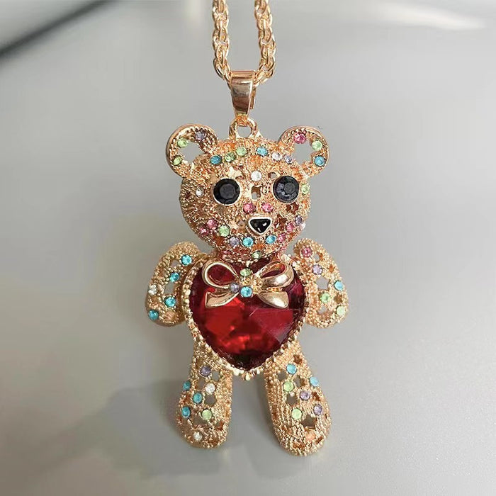 Wholesale alloy cute cartoon crystal sweater chain neck trimming high -end JDC-NE-Shiyi001