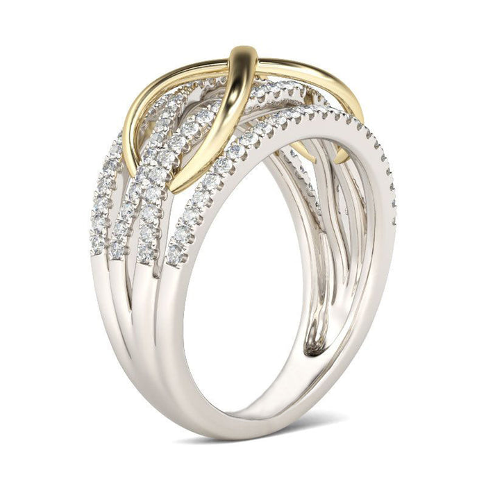 Joyería de aleación de anillo al por mayor Fashion Gold Gold JDC-RS-WN141