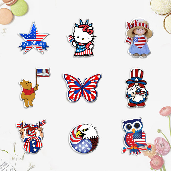 Wholesale 4th of July Acrylic USA Flag Independence Day Brooch MOQ≥2 JDC-BC-XiangL001