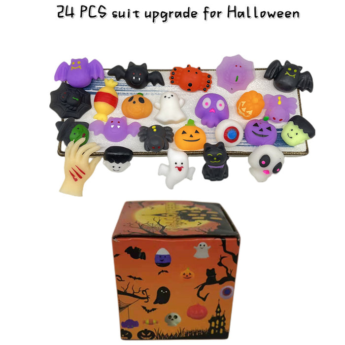 Wholesale Toys TPR Halloween Christmas Pumpkin Ghost Decompression Pinch Pack Of 24 MOQ≥2 JDC-FT-TYS003