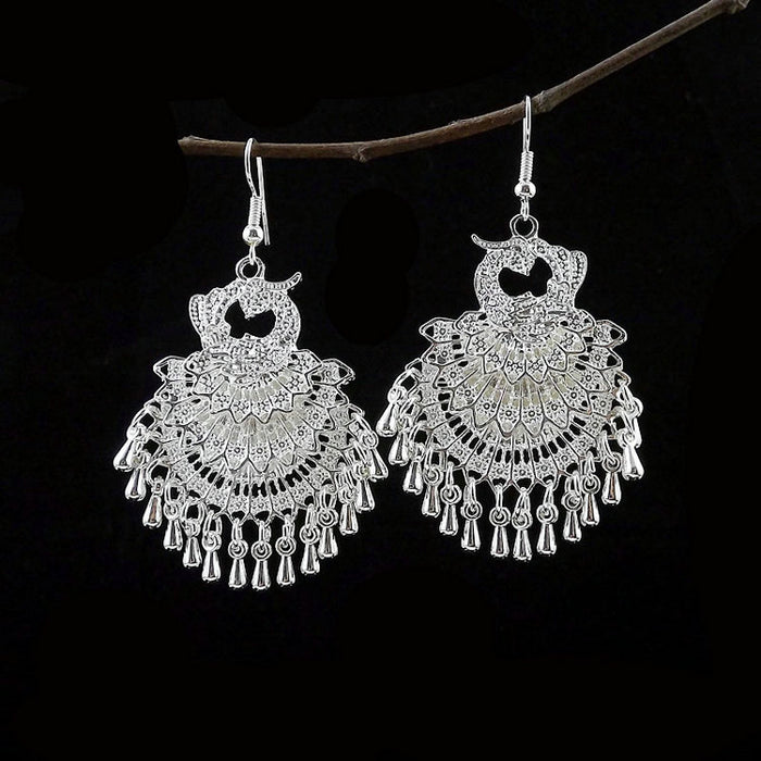 Wholesale Peacock Earrings Women Exaggerated Unmounted JDC-ES-Ylh003
