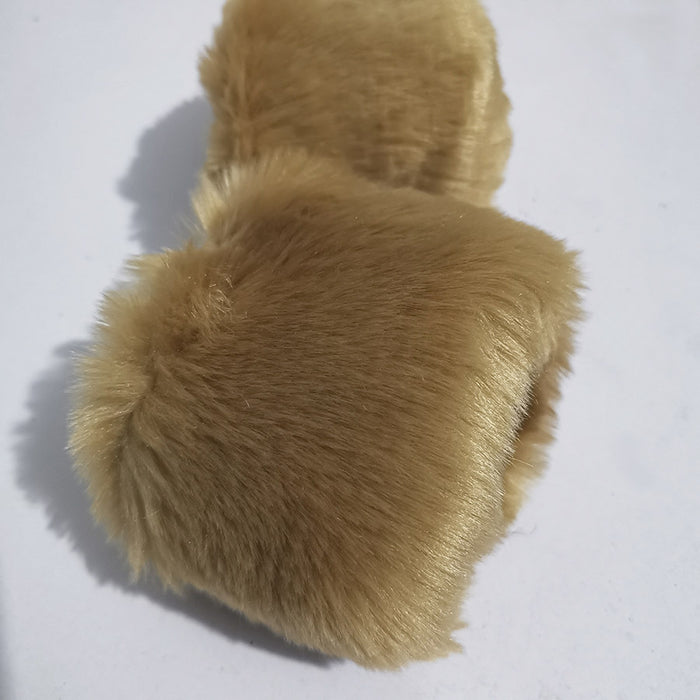 Wholesale Gloves Leather Imitation Rabbit Fur Plush Wrist Cover JDC-GS-GE003