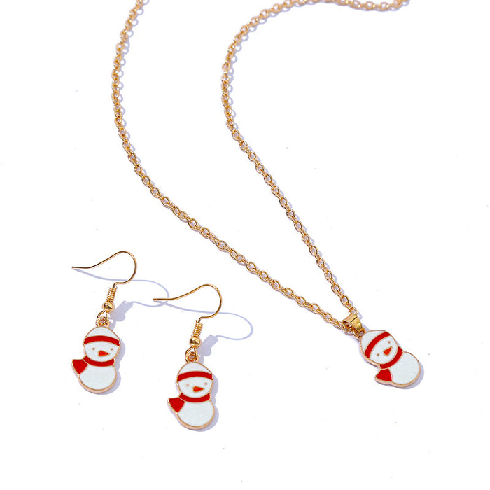 Wholesale Necklaces Alloy Christmas Collection Necklace Earrings Set MOQ≥2set JDC-NE-KaiWei007