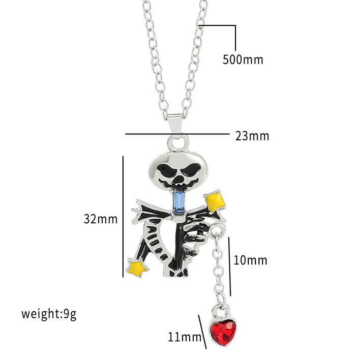 Wholesale Necklace Alloy Halloween Skull Bones MOQ≥5 JDC-NE-ZhouX006