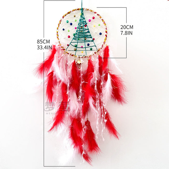 Cattador de ensueño al por mayor Feather Feather Red Christmas Árbol Colgante con Light Moq≥2 JDC-DC-Mying038