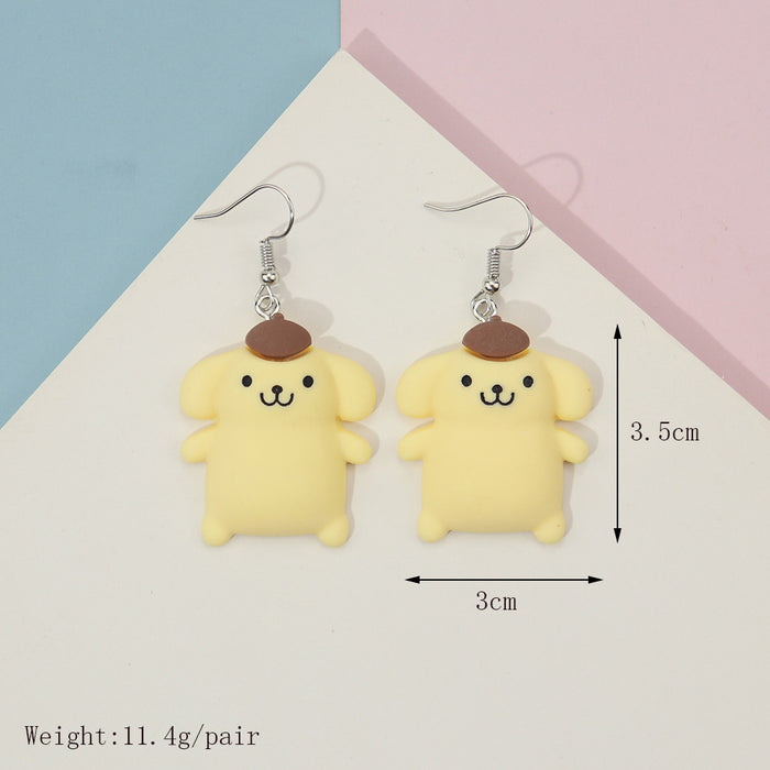 Wholesale earrings plastic funny cartoon animals MOQ≥2 JDC-ES-niqing005