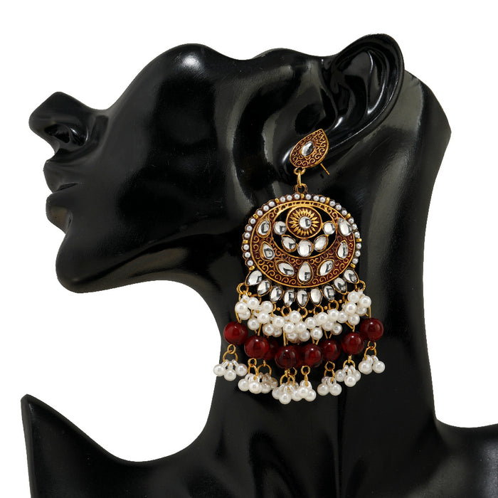 Boucles d'oreilles ethniques en gros Boho Rice Perles Perle Tassels JDC-ES-LY024
