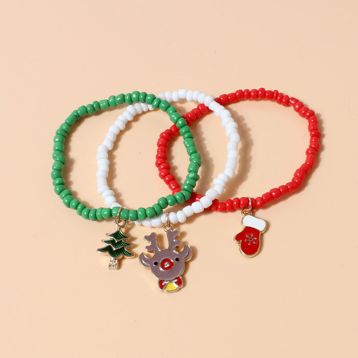 Wholesale Bracelet Metal Christmas Elk Old Man Rice Beads Beads JDC-BT-TenC009