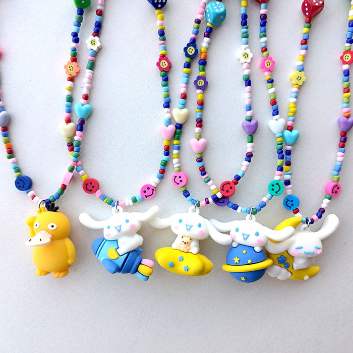 Wholesale Necklace Niche Hip Hop Colorful Beads MOQ≥2 JDC-NE-YunShan003