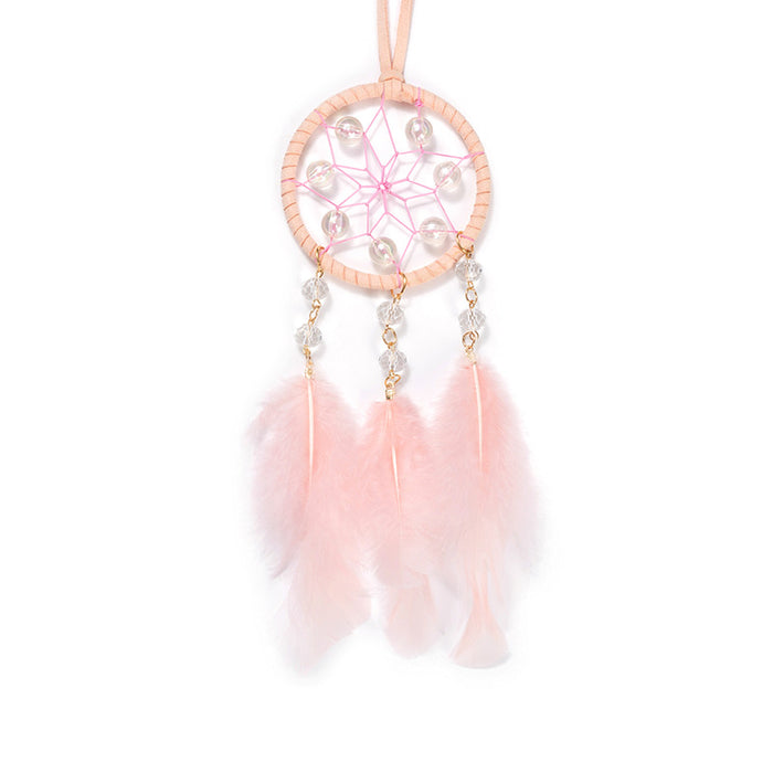 Jewelry WholesaleWholesale Pink Feather Dreamcatcher JDC-DC-MGu011 Dreamcatcher 梦罟 %variant_option1% %variant_option2% %variant_option3%  Factory Price JoyasDeChina Joyas De China