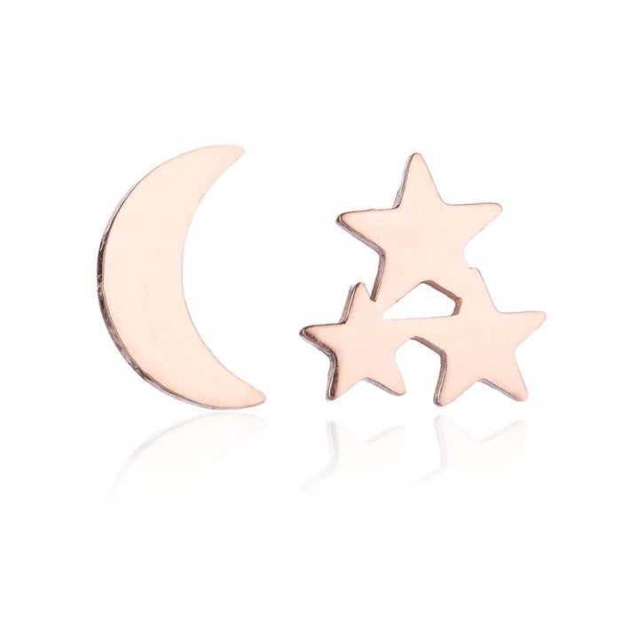 Wholesale Stainless Steel Pentagram Moon Earrings JDC-ES-SS026