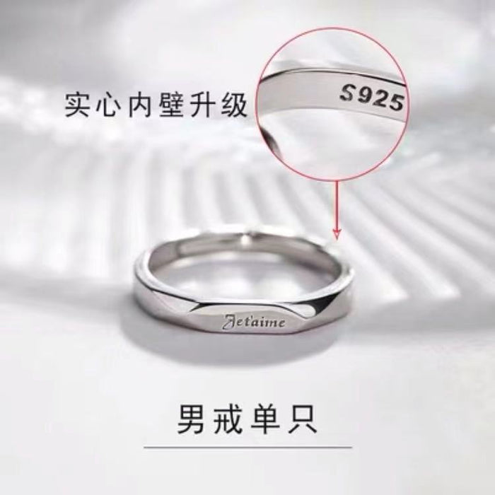 Wholesale Ring White Bronze French Couple Ring JDC-RS-HongS001