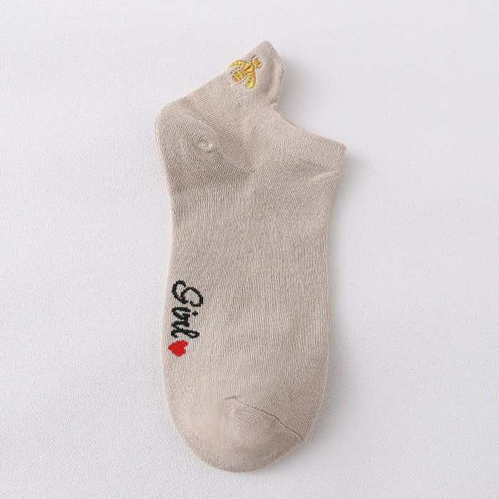 Algodón al por mayor de algodón dulce y lindos calcetines de boca poco profundo JDC-SK-MZX007