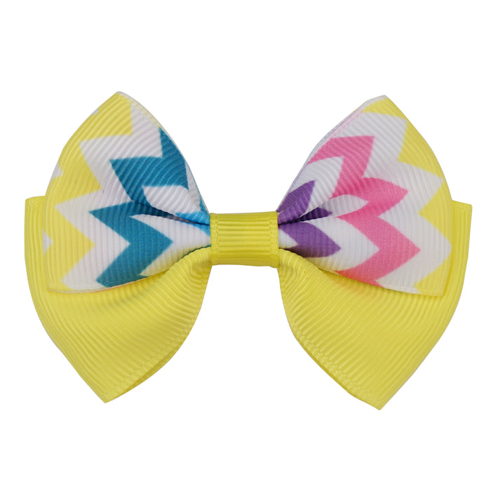 Wholesale Hair Clips Threaded Ribbon Kids Print Unicorn Butterfly MOQ≥5 JDC-HC-MNT001