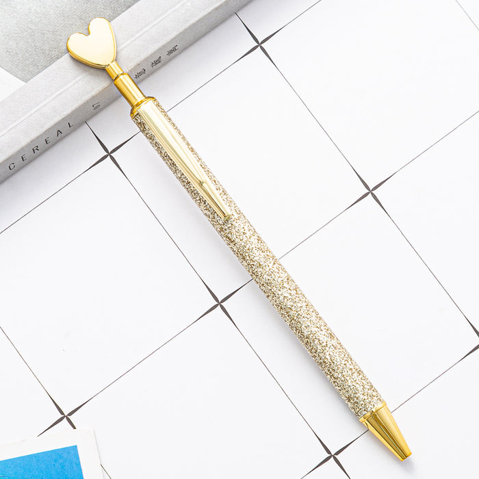 Wholesale Ballpoint Pen Metal Love Gold Powder Press Pen JDC-BP-HongD007