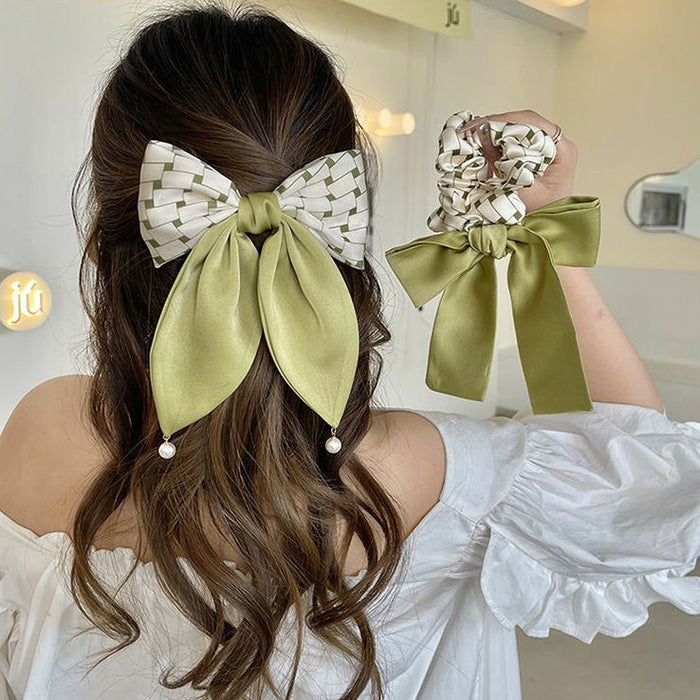 Wholesale cloth stitching bow hair rope JDC-HS-WSW003