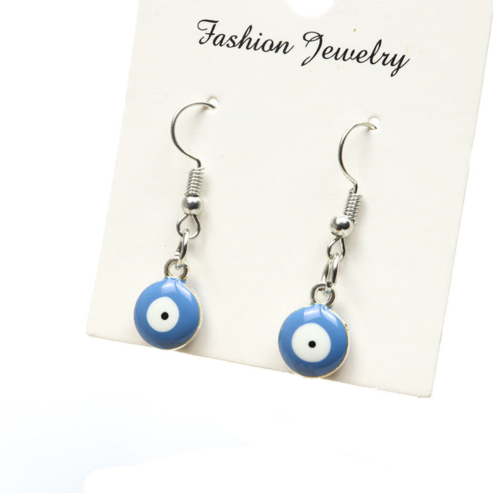 Wholesale Blue Devil Eyes Earrings Double Sided Pendant Ear Hooks JDC-ES-Songx030