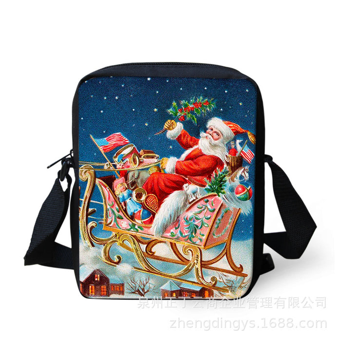 Wholesale Shoulder Bag Polyester Christmas Pattern Diagonal Cross JDC-SD-Zhengd001