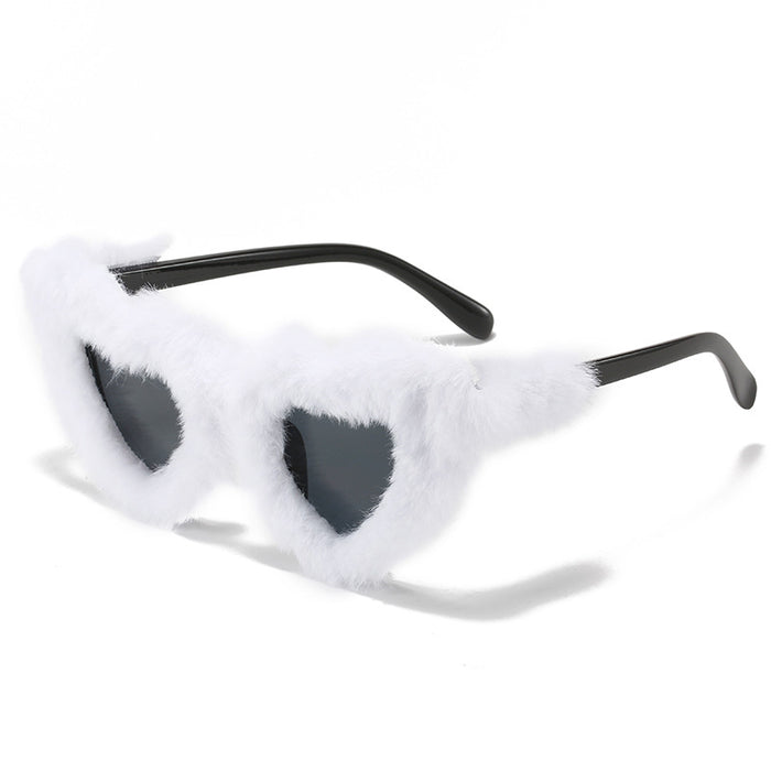 Wholesale AC Lens Plush Heart Shape Women Sunglasses JDC-SG-XiY004