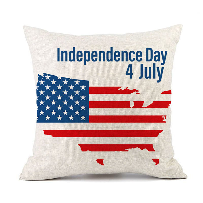 Wholesale 4th of July Independence Day Linen Pillowcase MOQ≥2 JDC-PW-OuH003