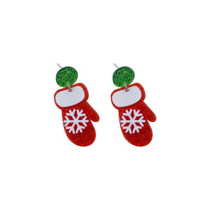 Wholesale Earrings Acrylic Glitter Christmas Snowflake Mugs JDC-ES-MOSHU061