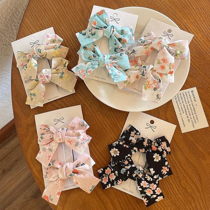 Wholesale Hairpin Cloth Children's Floral Bow MOQ≥2 JDC-HC-WangFeng004