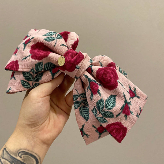 Wholesale Hair Clips Fabric Rose Bow Hair Clip MQO≥2 JDC-HC-Shengxuan001
