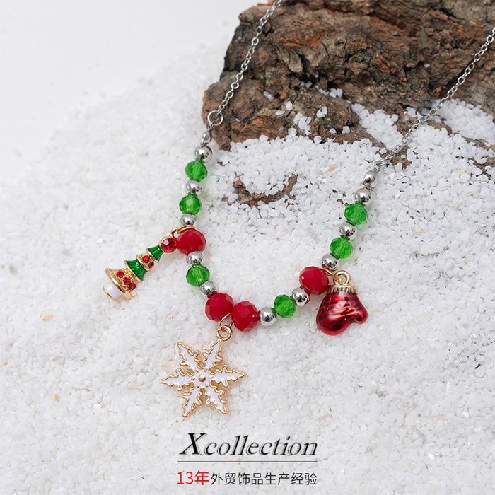 Wholesale Necklace Metal Christmas Earrings Set MOQ≥3 JDC-NE-XLH002