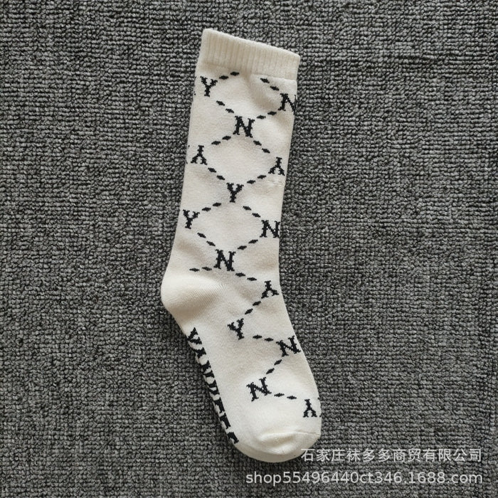 Wholesale Sock Cotton Mid Tube Sports Tide Brand Printed Letters (F) MOQ≥2 JDC-SK-WDD003