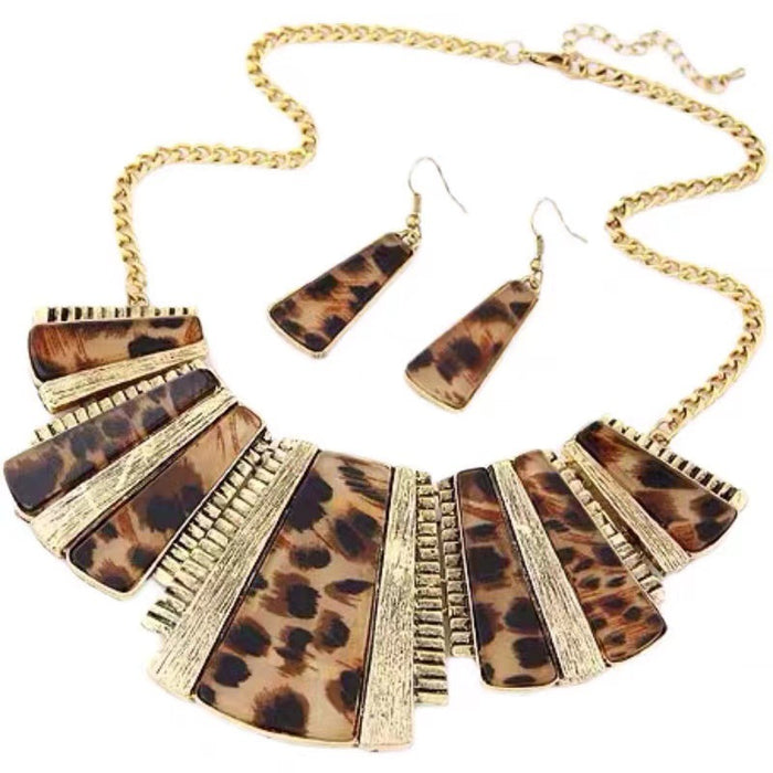 Wholesale Fashion Vintage Leopard Necklace Sweater Chain Set Chain Jewelry Set JDC-NE-WY006